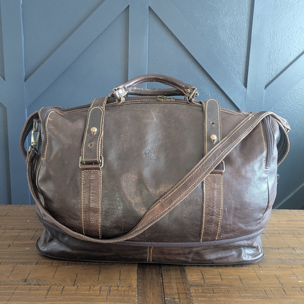 Brown Leather Duffel Bag